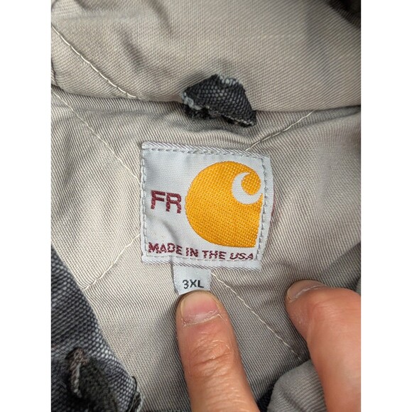 Carhartt FR Jacket Mens Size 3XL Black 101621 Hooded Workwear Quilt Lined - Picture 3 of 15